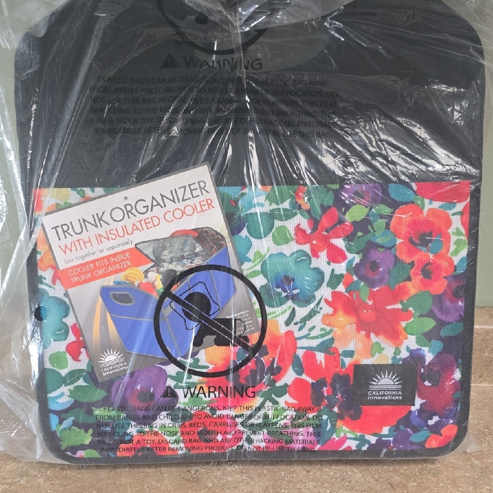 Floral Trunk Organizer with Insulated Cooler